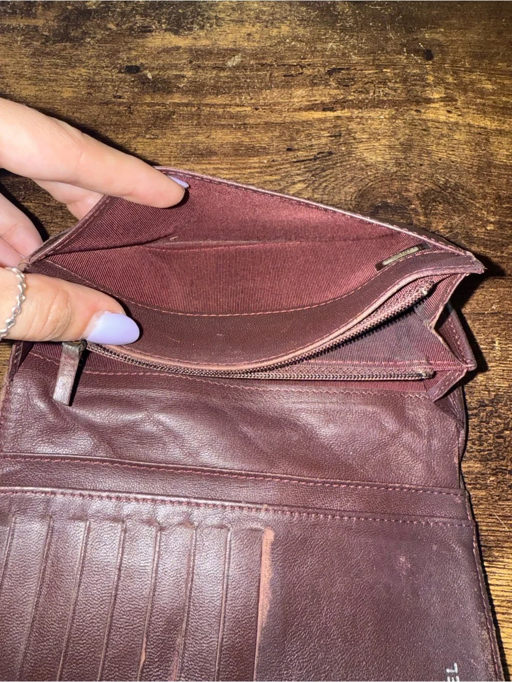 CHANEL Black Quilted Open Flap Wallet
